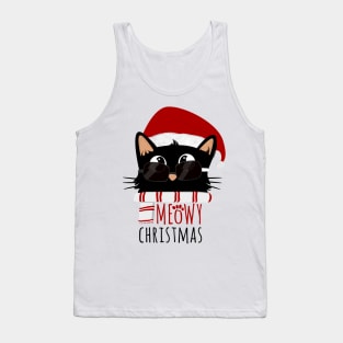 Meowy Christmas Cute Black Dad Cat Tank Top